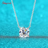 BNREnterprise White Gold-Plated Moissanite Pendant Necklace