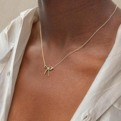 BNREnterprise Tiny Gold Bow Pendant Necklace