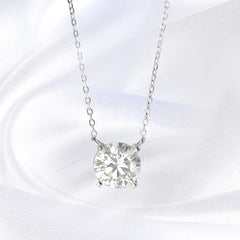 BNREnterprise White Gold-Plated Moissanite Pendant Necklace