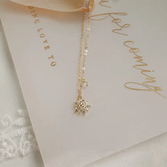 BNREnterprise Zircon Snowflake Pendant Necklace