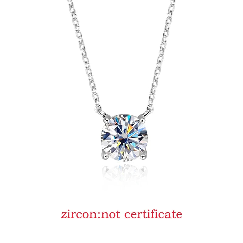 BNREnterprise White Gold-Plated Moissanite Pendant Necklace