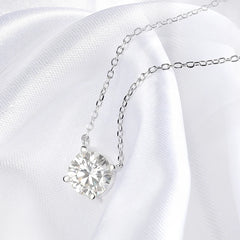 BNREnterprise White Gold-Plated Moissanite Pendant Necklace