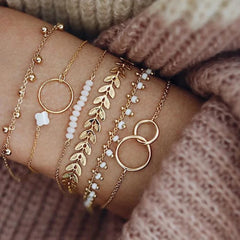 BNREnterprise Trendy 6-Piece Stackable Bracelet Set