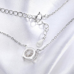 BNREnterprise White Gold-Plated Moissanite Pendant Necklace